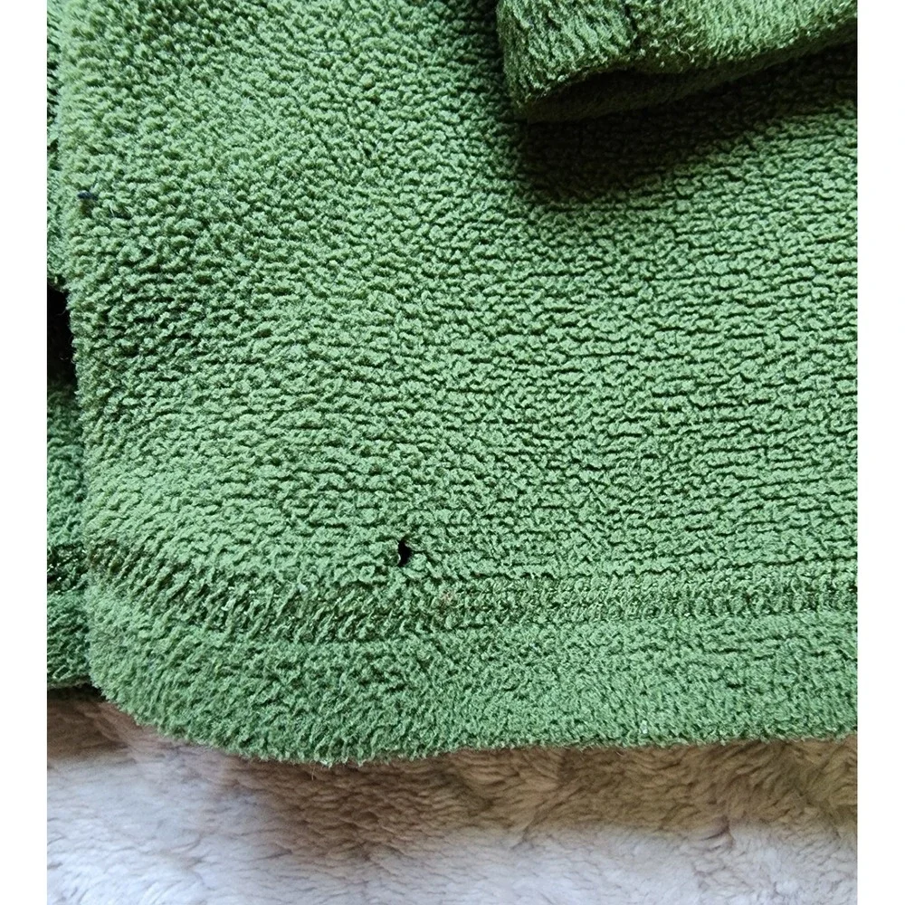 The North Face Mens Large Green Fleece Quarter Zip Pullover Activewear Top